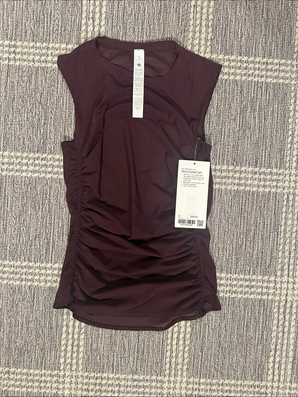 Lululemon mesh ruched tank